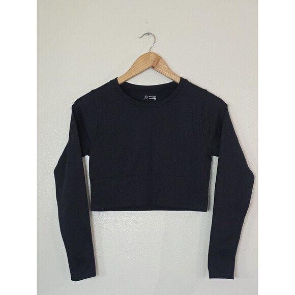Offline By Aerie Black Seamless Crop Active Top Womens Size Small - Picture 1 of 9